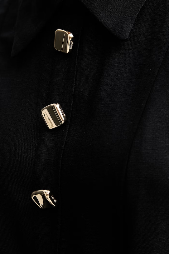 HUGO malé čierne ľanové Kaleisi 50559516 čierna