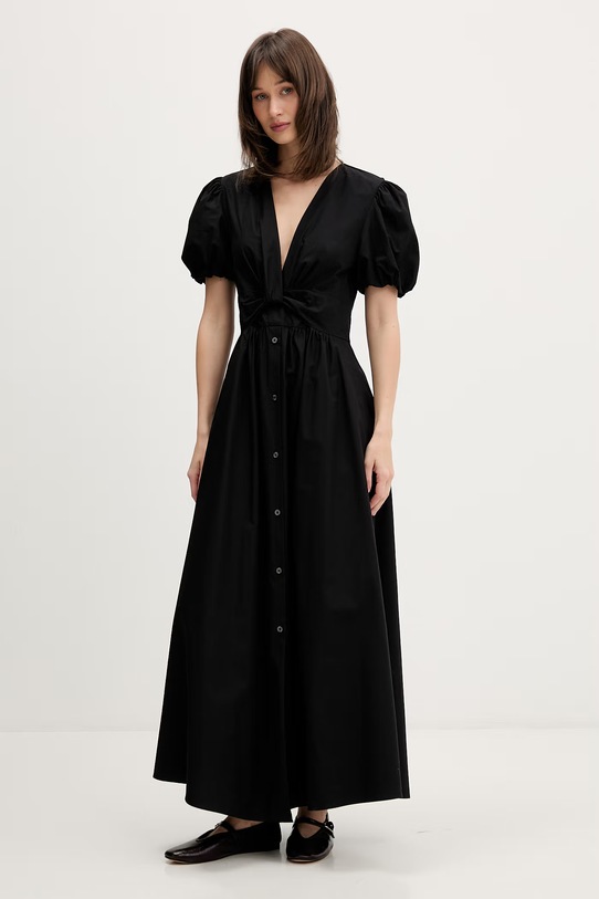 HUGO haljina A-kroja od pamuka Kodela crna 50559524