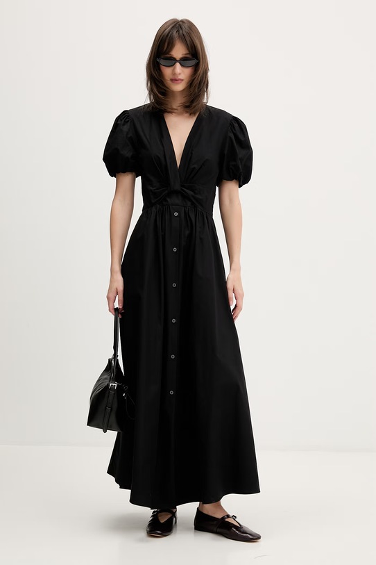 HUGO haljina A-kroja od pamuka Kodela 50559524 crna SS26