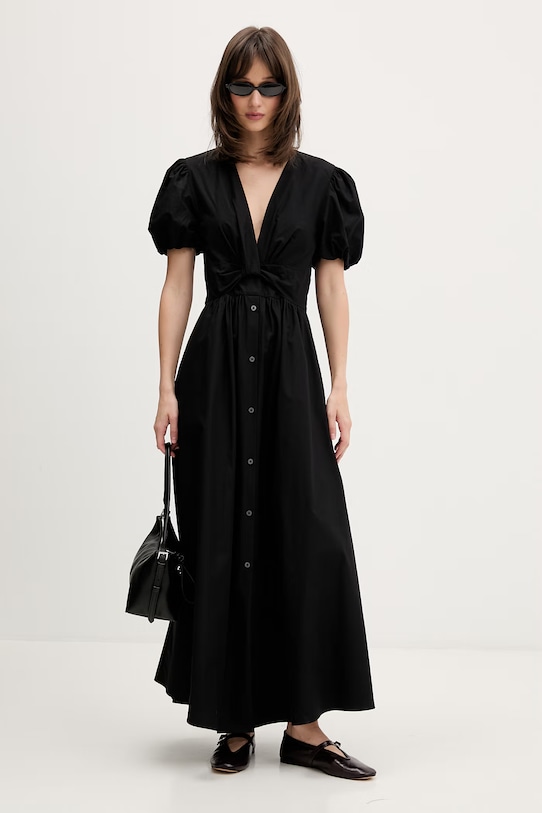 HUGO haljina A-kroja od pamuka Kodela 50559524 crna SS26