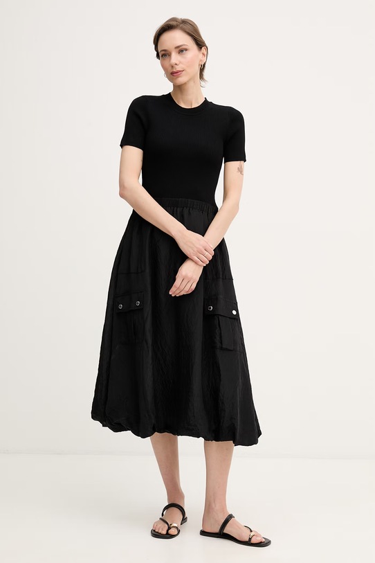 DKNY sukienka bombka z wiskozy czarny P6AUAB70