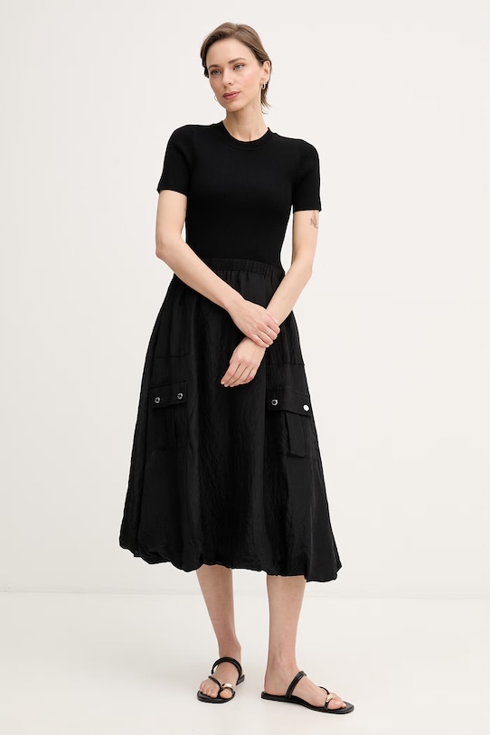 DKNY sukienka bombka z wiskozy czarny P6AUAB70