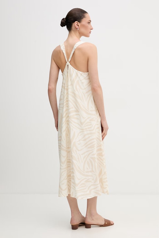 Odzież Dkny sukienka z dodatkiem lnu DJ6D9162 beżowy