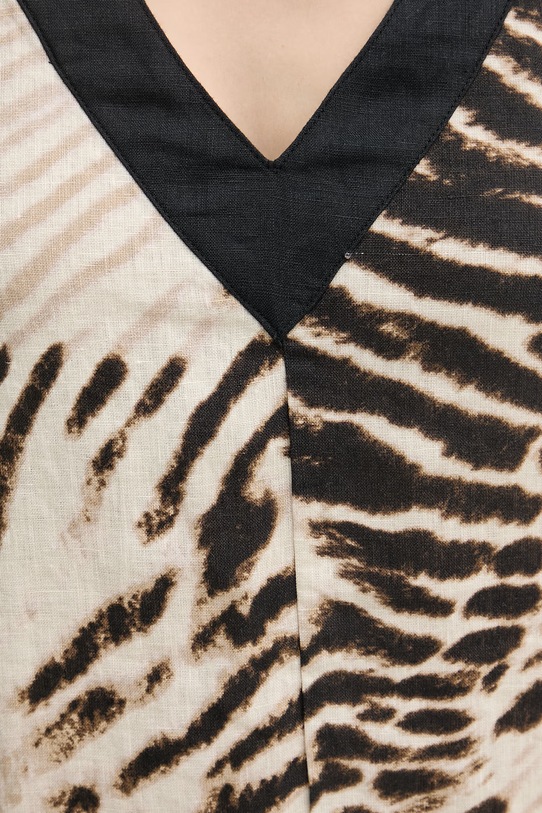 DKNY sukienka letnia lniana P61BLFZK beżowy