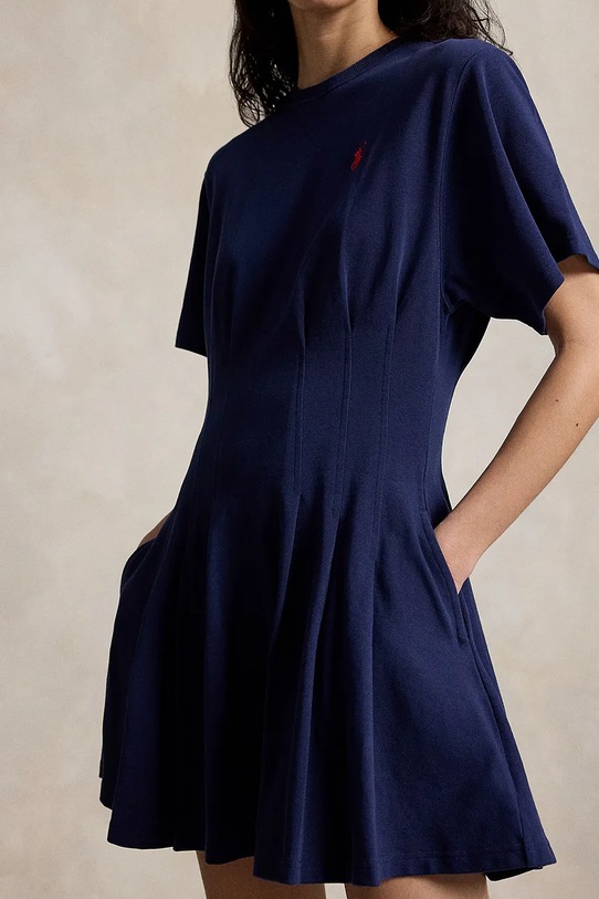 Polo Ralph Lauren JERSY-KNT-DRESSES розкльошена сукня бавовняна темно-синій 211A96342004