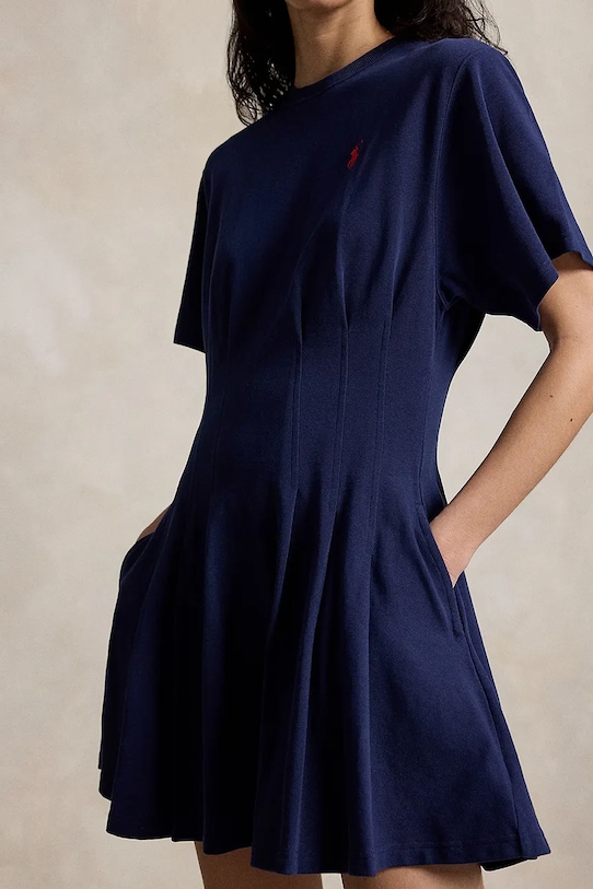 Polo Ralph Lauren JERSY-KNT-DRESSES розкльошена сукня бавовняна темно-синій 211A96342004