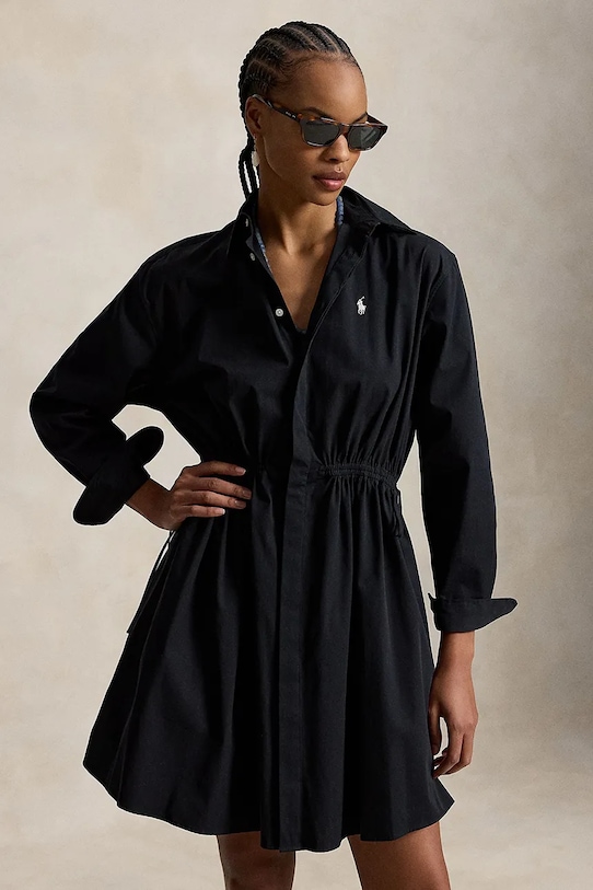 Îmbrăcăminte Polo Ralph Lauren rochie din bumbac MW CTN PW-WVN-DRESSES 211B19986002 negru