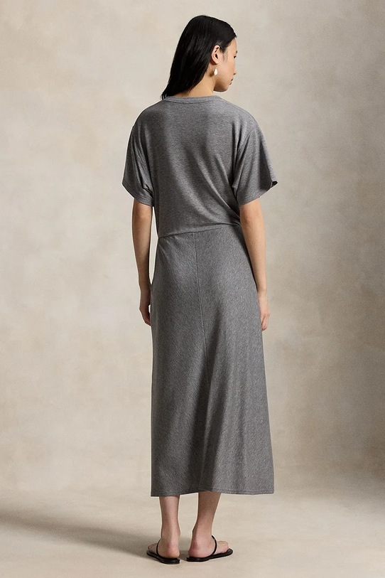 Polo Ralph Lauren sukienka z lyocellu LYOCELL-KNT-DRESSES 211B18063002 szary SS26