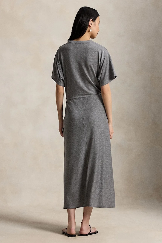 Polo Ralph Lauren sukienka z lyocellu LYOCELL-KNT-DRESSES 211B18063002 szary SS26