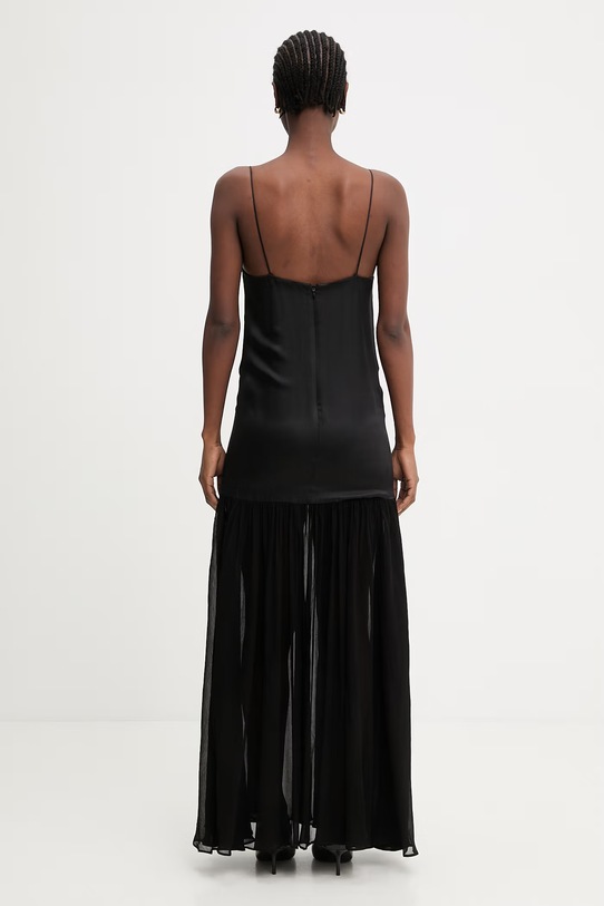 Odzież Anine Bing CLEMENTINE DRESS - BLACK sukienka gładka z lnu A.02.12030.BLK26 czarny