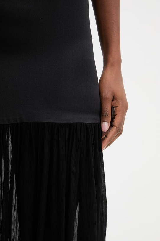 Anine Bing CLEMENTINE DRESS - BLACK sukienka gładka z lnu czarny A.02.12030.BLK26