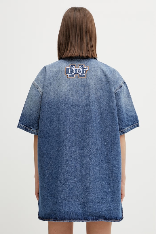 Ρούχα Off-White Royal Patch Denim φόρεμα με εφέ ξεθωριάσματος ντένιμ 2YM038S26DEN001 μπλε