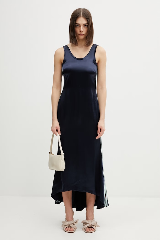 Off-White vestito lingerie liscio con viscosa 2DB56NS26FAB001 blu navy