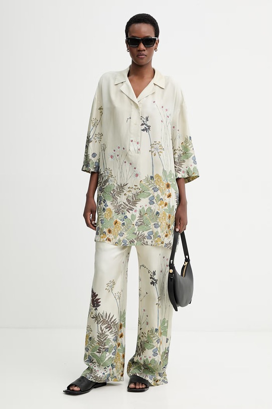 MUNTHE sukienka jedwabna RATANA 261130326118 zielony SS26