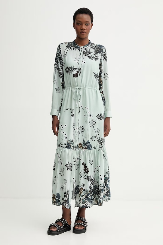 MUNTHE vestito con seta BERNADETTE maxi turchese 261131726131