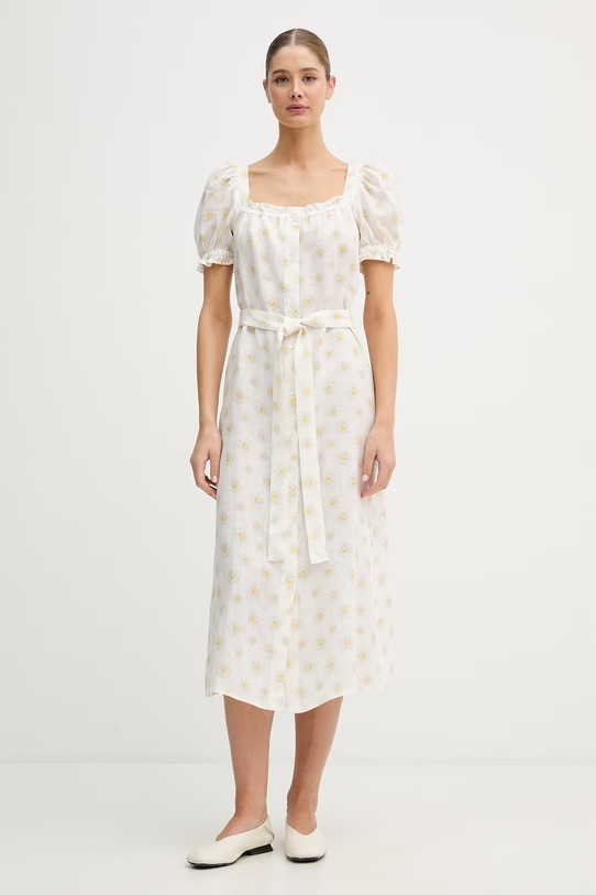 Odzież The Sleeper sukienka lniana BRDR01F028N beżowy