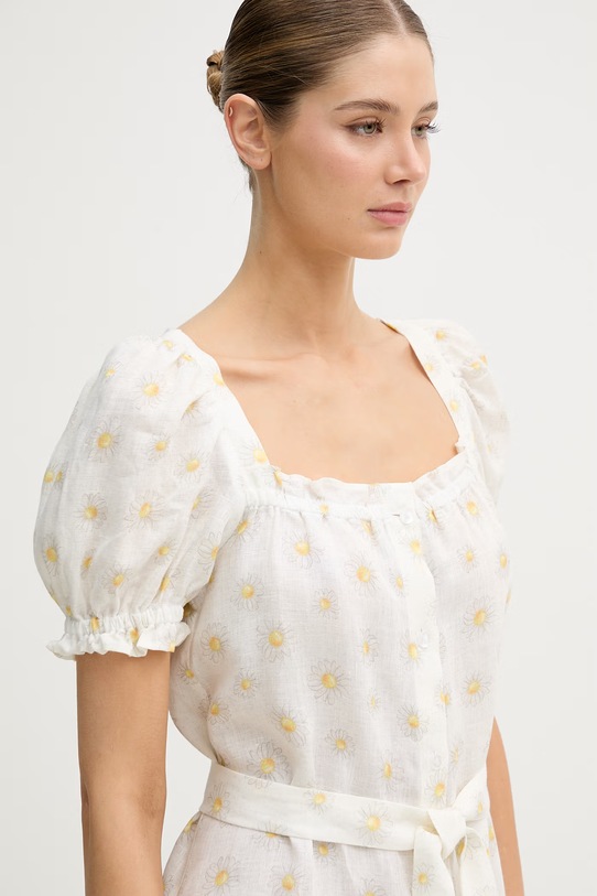 The Sleeper sukienka lniana beżowy BRDR01F028N