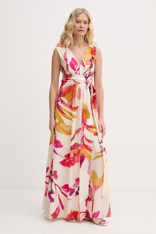 Lola Casademunt sukienka letnia z wiskozy beżowy MS2616016