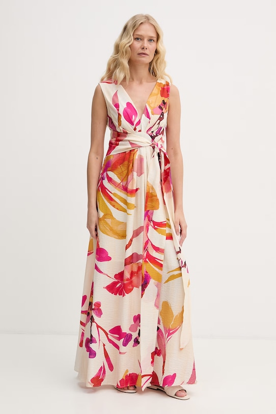 Lola Casademunt sukienka letnia z wiskozy beżowy MS2616016