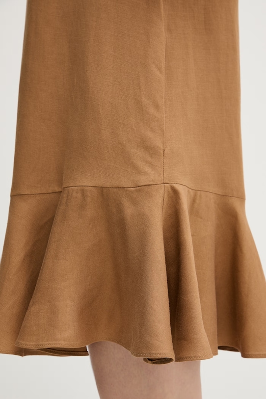 Karl Lagerfeld sukienka z lnem B2W13028 brązowy