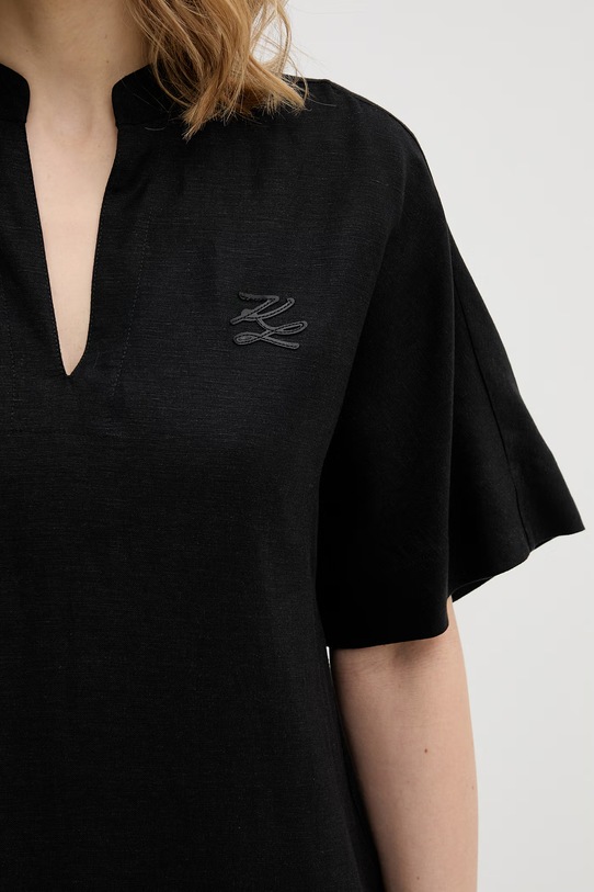 Karl Lagerfeld sukienka z lnem B2W13028 czarny