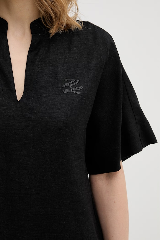 Karl Lagerfeld sukienka z lnem B2W13028 czarny