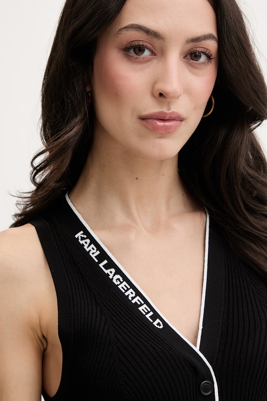 Karl Lagerfeld rochie cu vâscoză negru B2W13004