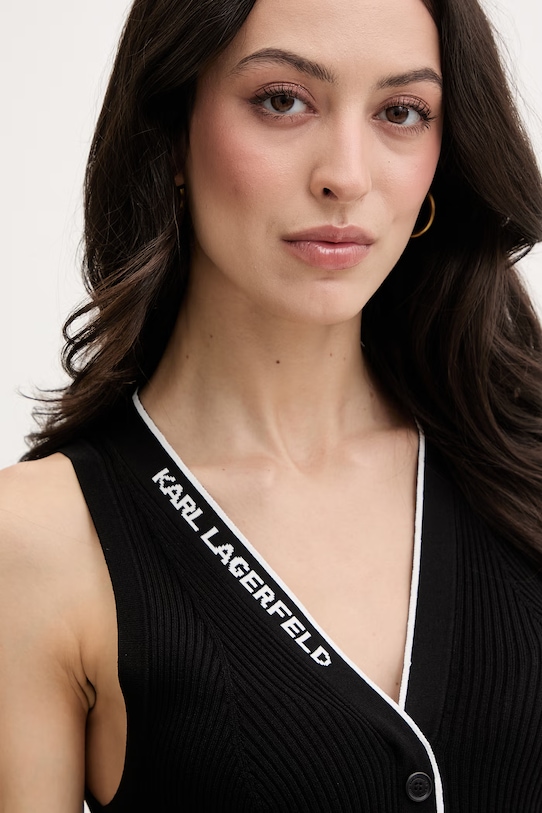 Karl Lagerfeld rochie cu vâscoză negru B2W13004