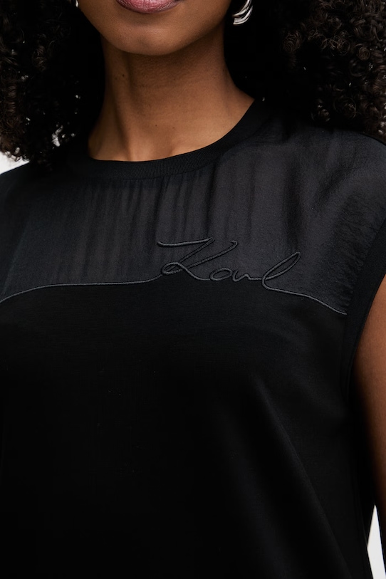 Karl Lagerfeld šaty s viskózou B2W13033 černá