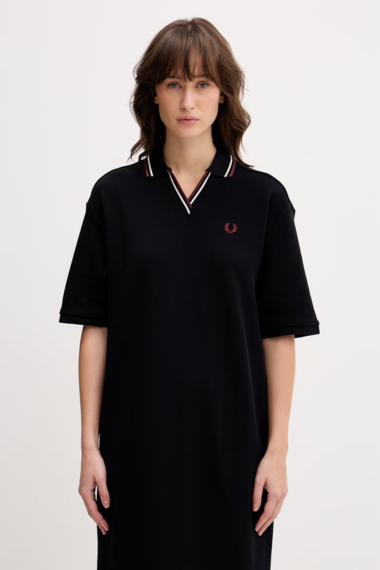 Fred Perry sukienka bawełniana granatowy D2173