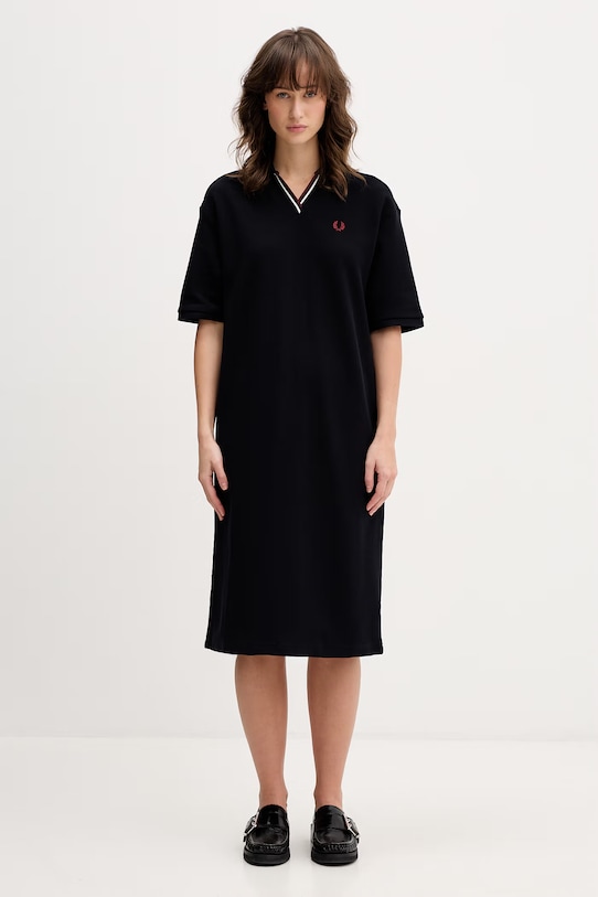 Fred Perry sukienka bawełniana D2173 granatowy