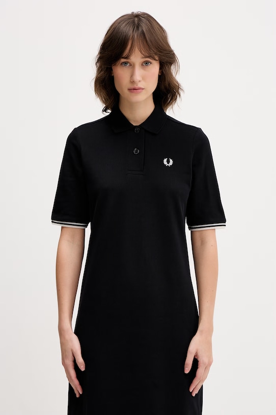 Fred Perry cotton dress black D2179