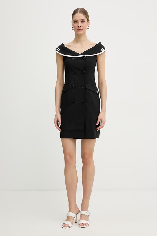 Karl Lagerfeld sukienka z dodatkiem wełny B2W13002 czarny SS26