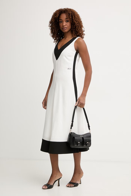 Karl Lagerfeld šaty s lyocellem B2W13026 bílá SS26