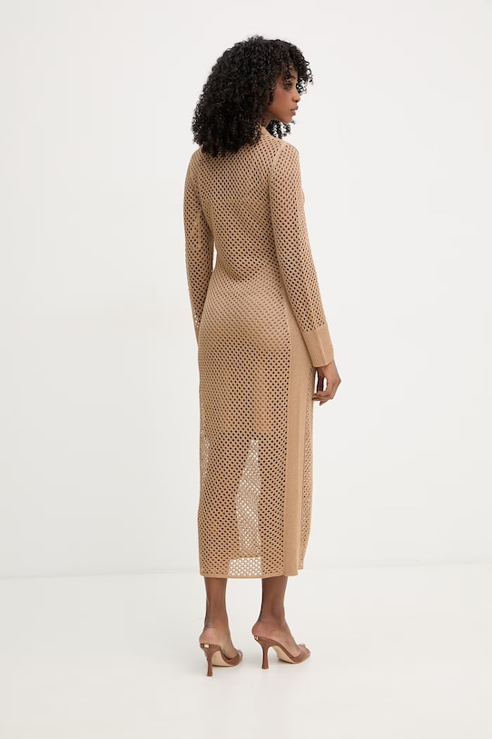 Odzież Karl Lagerfeld sukienka letnia z wiskozą B2W13008 brązowy