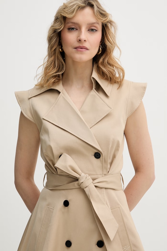 Oblečení Karl Lagerfeld rozšířené šaty B2W13013 béžová