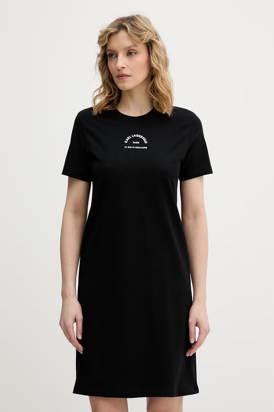 Karl Lagerfeld sukienka bawełniana czarny B2W13071