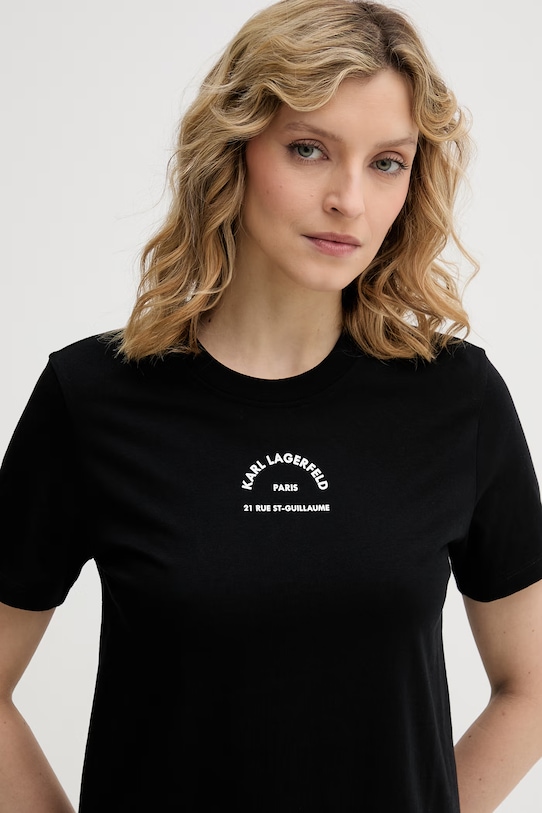 Odzież Karl Lagerfeld sukienka bawełniana B2W13071 czarny