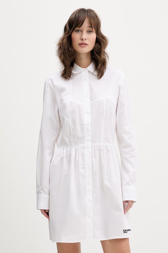 Karl Lagerfeld Jeans sukienka bawełna beżowy B2W13036