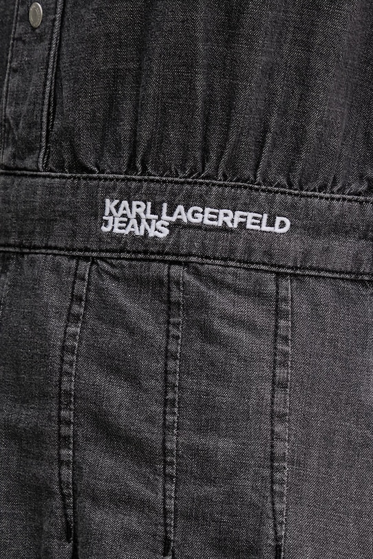 Karl Lagerfeld Jeans šaty s rozšíreným strihom rifľové B2W13053 sivá