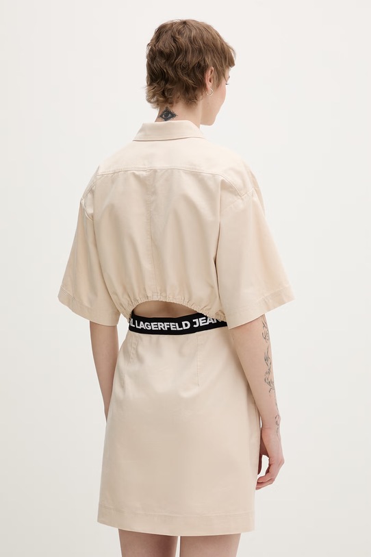 Îmbrăcăminte Karl Lagerfeld Jeans rochie tip cămașă din bumbac B2W13035 bej