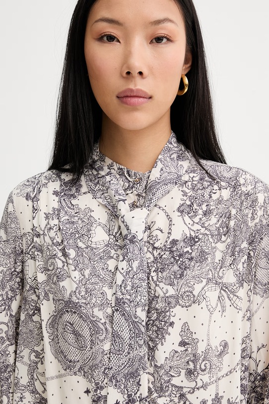 Blugirl Blumarine šaty z viskózy béžová RA6130.T523A