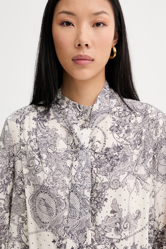 Blugirl Blumarine šaty z viskózy béžová RA6130.T523A