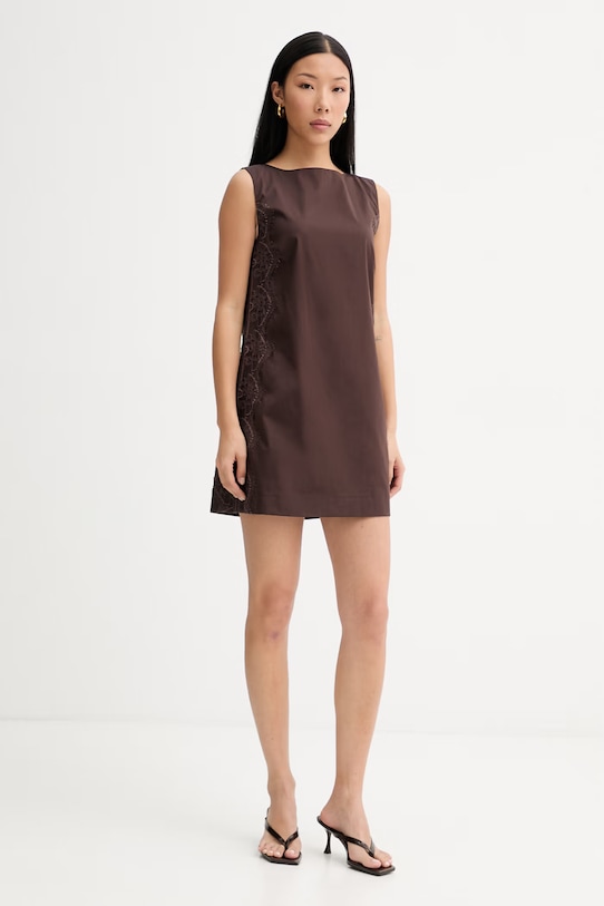 blugirl Blumarine rochie cu bumbac RA6194.T544A maro SS26