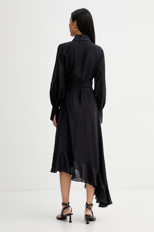 Oblečenie Blugirl Blumarine šaty s viazaním s lyocellom RA6195.T486A čierna