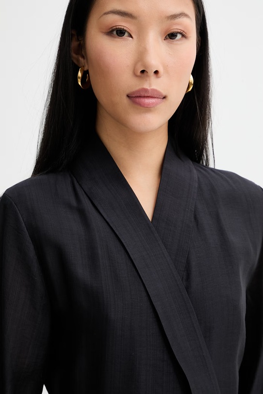 Blugirl Blumarine šaty s viazaním s lyocellom čierna RA6195.T486A