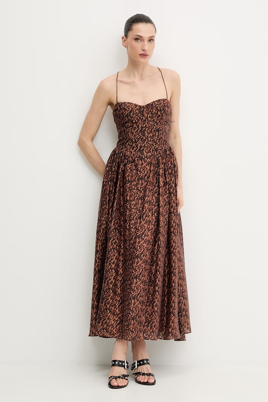 Bardot sukienka brązowy 59786DB3
