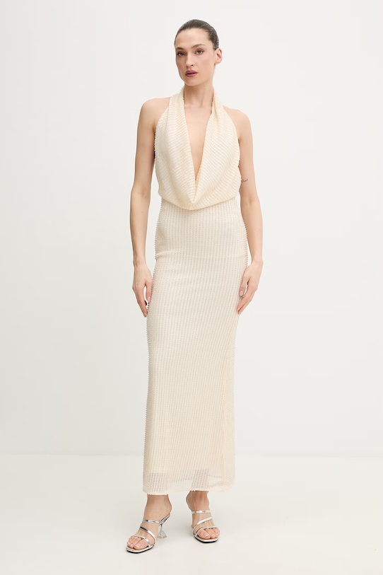 Bardot sukienka wzorzyste beżowy 59814DB2