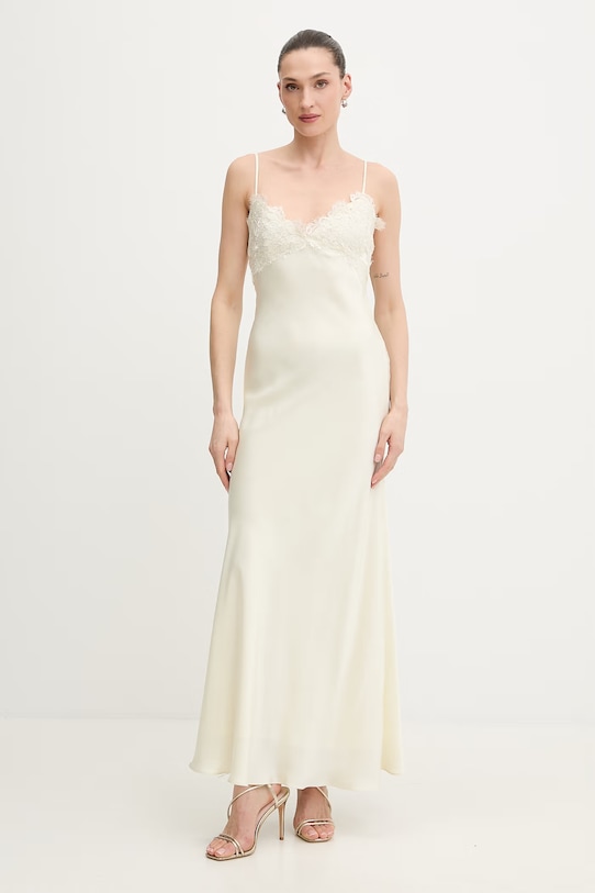 Bardot sukienka z elastanem beżowy 60228DB