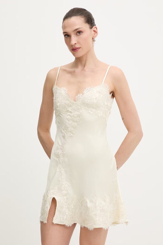 Bardot sukienka tkanina beżowy 60229DB